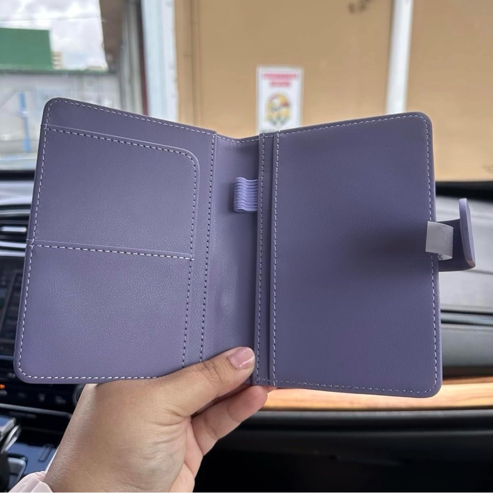Purple passport holder